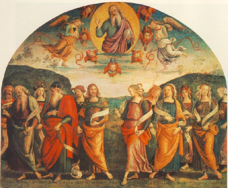 PERUGINO, Pietro The Almighty with Prophets and Sybils Germany oil painting art